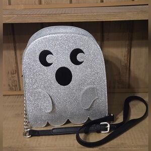Mad Engine Fine By Me Sparkly Ghost Halloween Purse